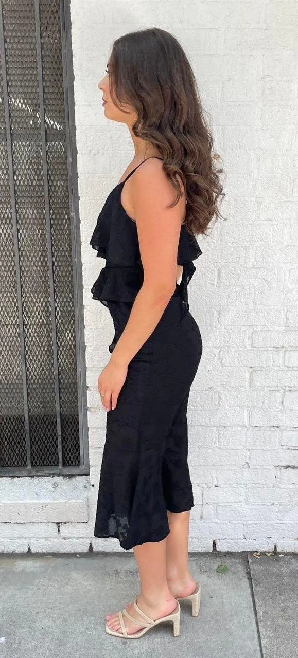 Target Black Wild Fable cocktail classy ruffle midi dress sz s - Image 3