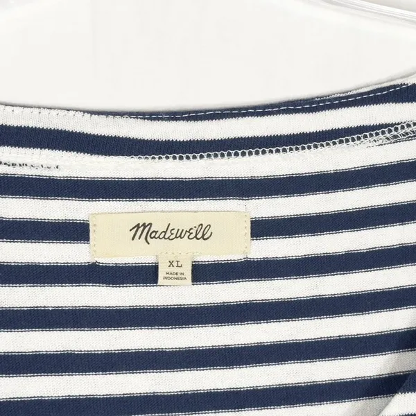 Madewell XL Top Organic Cotton Lyndale Oversized Tee Classic‎ Indigo Blue 1298 - Image 10