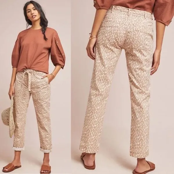 ✨Anthropologie The Wanderer Leopard/Animal Print Utility Pants with Belt✨ - Image 2