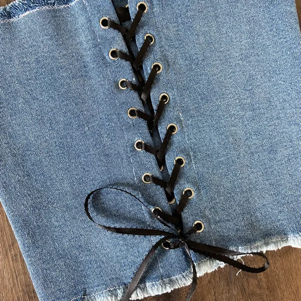 Reworked Denim Lace Up Corset Top 🔥 - Image 3