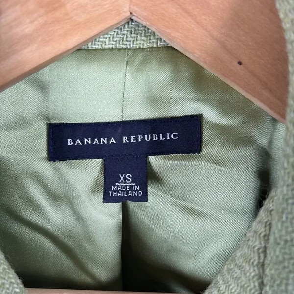 Banana Republic Wool Blazer‎ Jacket Womens Sz XS Green Career Business Pea Coat - Image 4