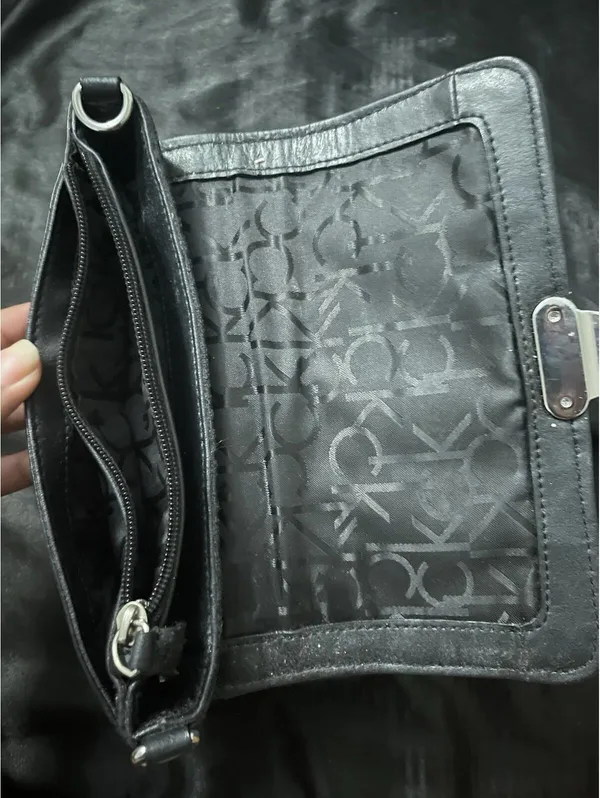 Calvin Klein Signature Logo Canvas Trifold Wallet Clutch - Image 3