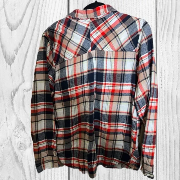 Lucky Brand Red and Blue Plaid Button Down‎ Everyday multicolor Shirt size XL - Image 6