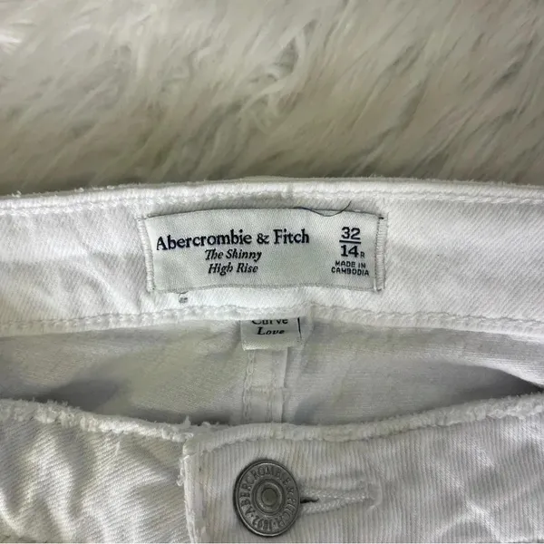 Abercrombie & Fitch Jeans Skinny Leg High Rise Curve Love White Size 32 / 14 - Image 5