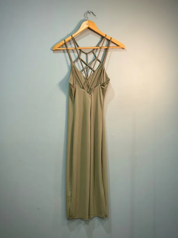 Green Streetwear Society Strappy Midi Dress Size M EUC - Image 5