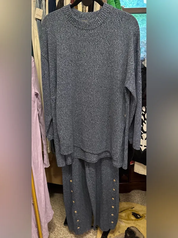 NWT Free People Free-Est Button Up Sweater Set - Blue Sea Combo - XS - Image 11