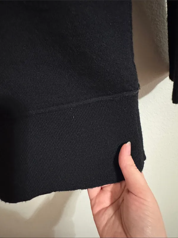 J.Crew V-neck Button-Down Black Merino Wool Longline Cardigan M - Image 5