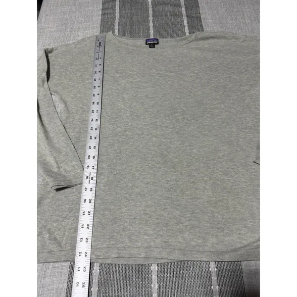 Patagonia Womens Gray‎ Heathered Long Sleeve Boat Neck Knit Top Sweater Size S - Image 4