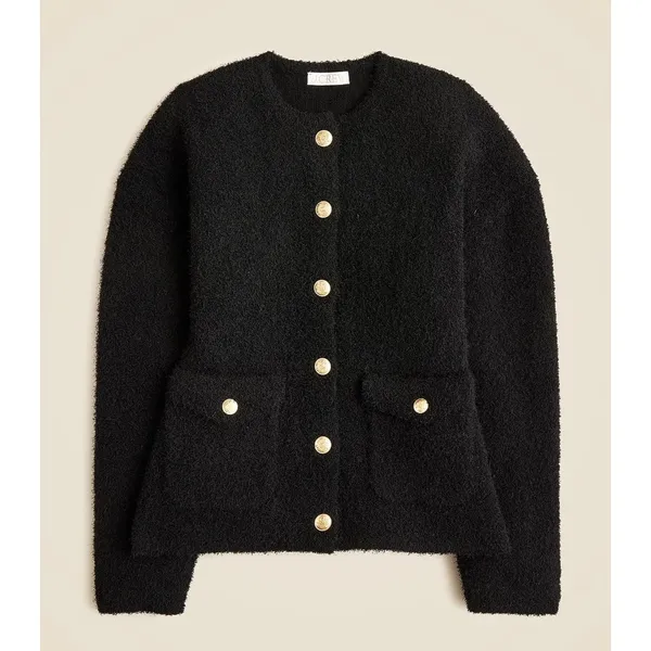 J. CREW Cinched Waist Black Sweater Jacket Size XL - Image 2