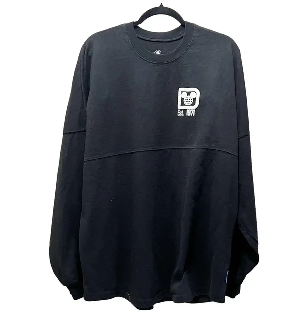 Walt Disney World Spirit Jersey Black Long Sleeve Theme Park Pullover Top Sz XL - Image 2