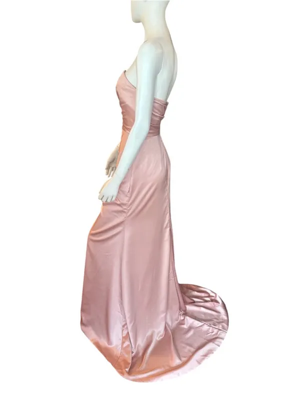 Chicsew Lauren Strapless Satin Gown Dusty Rose Size 10 NWT - Image 3