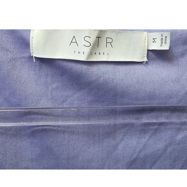 Astr The Label Purple Crinkle Pleated Midi Dress Size Medium V-Neck - Image 4