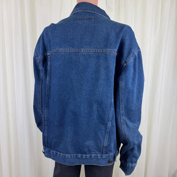 Women's Natural Identity Denim Jean Jacket Y2K Trucker Blue Sz XL 20 - Image 4