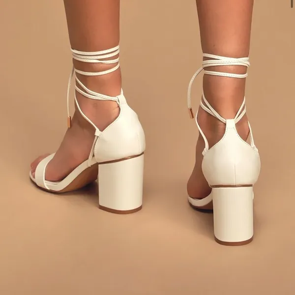 ASOS Lulu’s White Strappy Sandals (Size 11) - Image 3