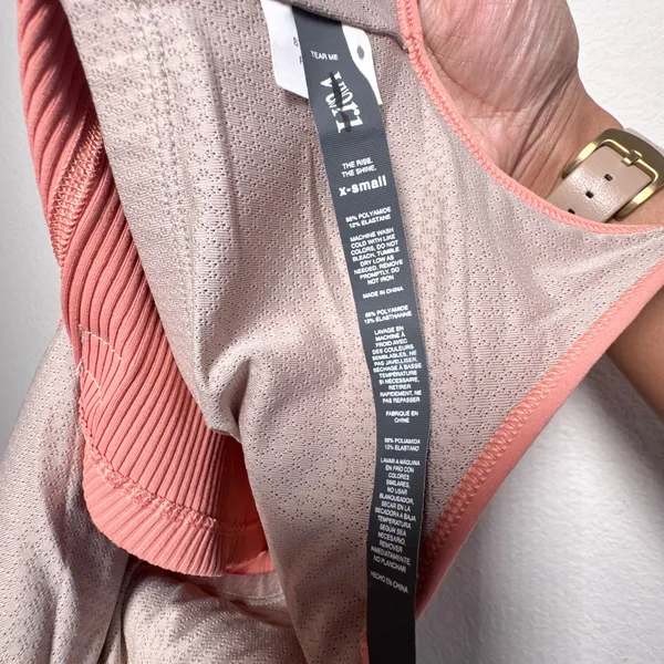 Vuori Ribbed Crop Tank Light Cinnamon Crisscross Back XS - Image 6