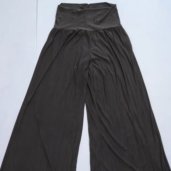 Nic+Zoe Palazzo Pants Womens M Brown Wide Leg High Waist Flowy Minimalist Luxury - Image 13