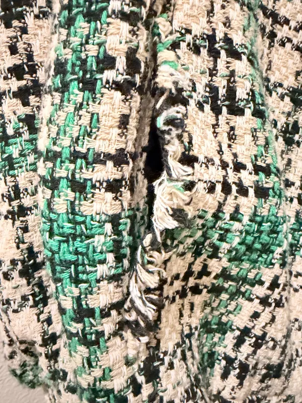 Zara Plaid Tweed Bomber Jacket - Image 8