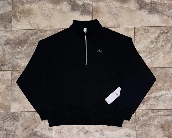 Alo Yoga Accolade 1/4 Zip Pullover Black NWT Quarter Zip Sweatshirt Size Large - Image 2