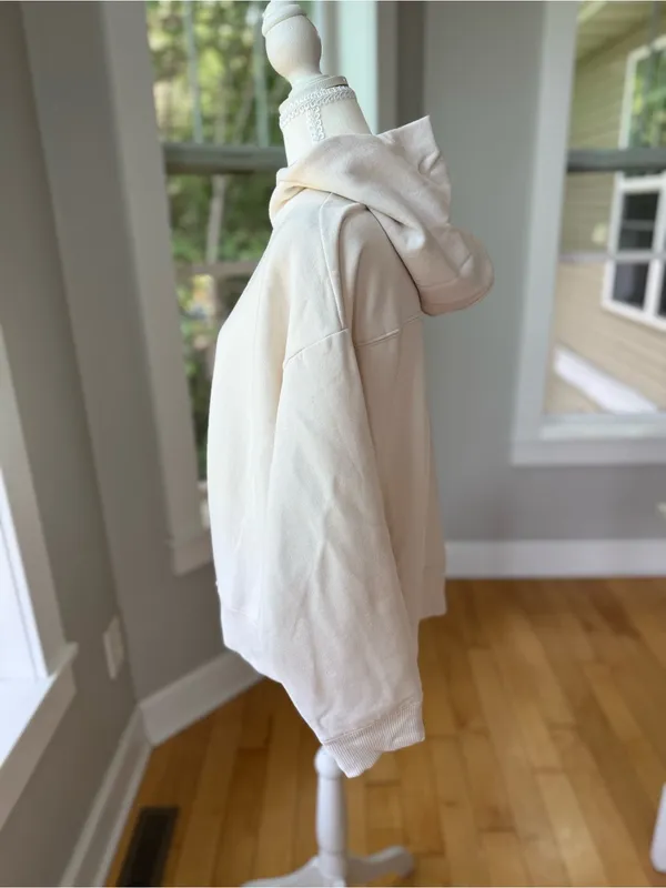 a new day Ivory Cream Pullover Hoodie Sweatshirt Size XL - Image 2
