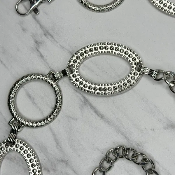 Chunky Studded Silver Tone Chain Belt One Size (OS) ✨ - Image 10