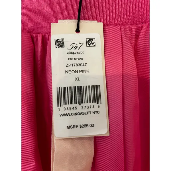 NWT NEW Cinq a Sept 5 a 7 Giles Pants Neon Pink XL MSRP $265 - Image 6