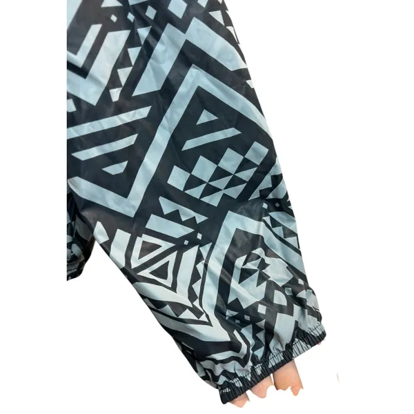 Victoria's Secret PINK Gray Black Aztec Print Anorak Pullover Windbreaker M/L - Image 6