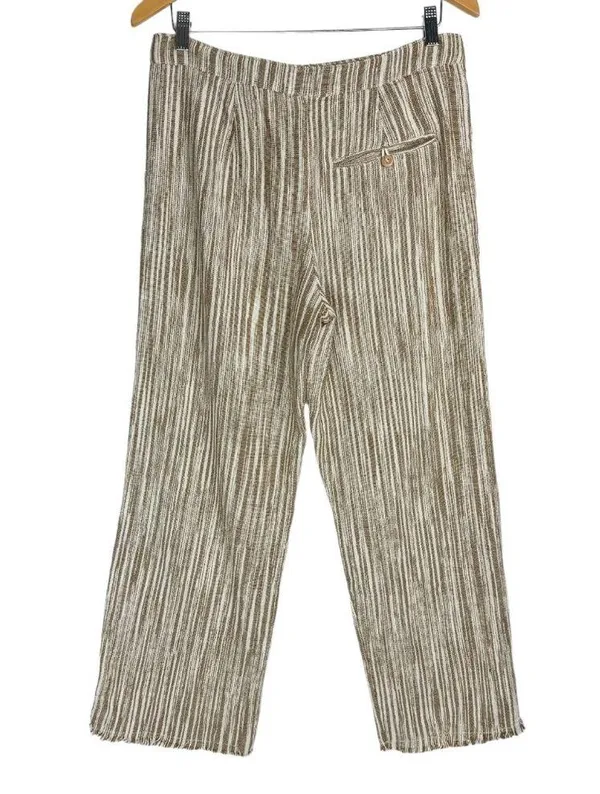 Free People Marta Yarn Dye Trouser Pants Sz 4 Stripe Wide Leg Cotton - Image 5