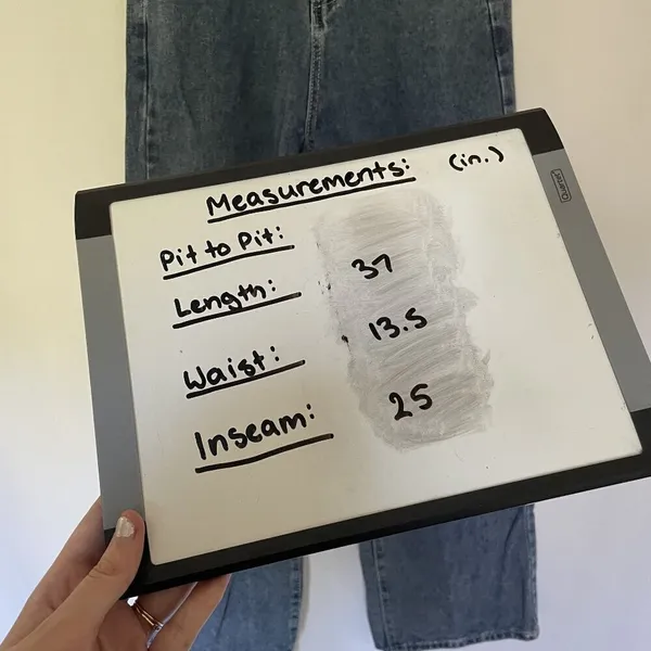 Vintage High-Waisted Wide Leg‎ Jeans style casual pockets summery - Image 3