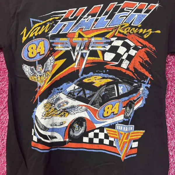 Van Halen Racing Black Graphic T-Shirt Small - Image 2