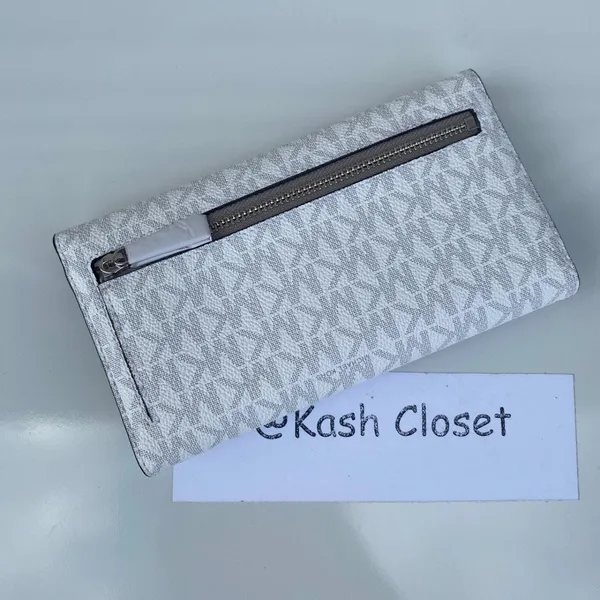 Michael Kors Bright White Multi Trifold Wallet - Image 3