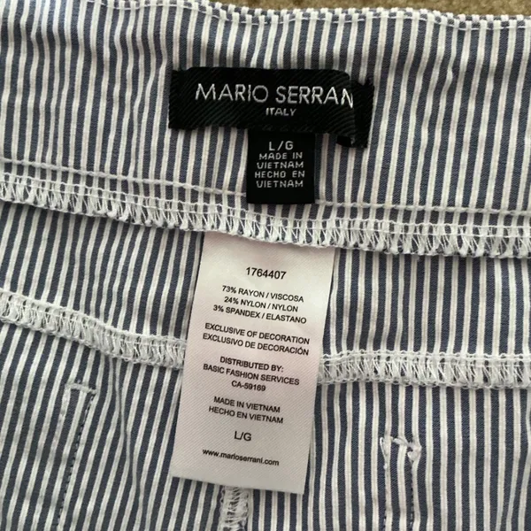 Mario Serrani Fisherman Nautical Striped Pull On Pants Womens Large Blue White‎ - Image 5
