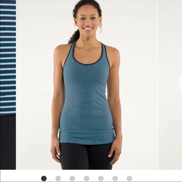 5/$30 🎈 Lululemon women’s cool racerback‎ striped tank top - Image 3