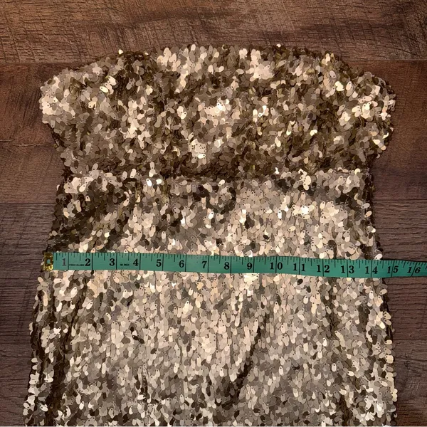 Sparkle & Fade Gold Sequin Strapless Party Dress - Image 14