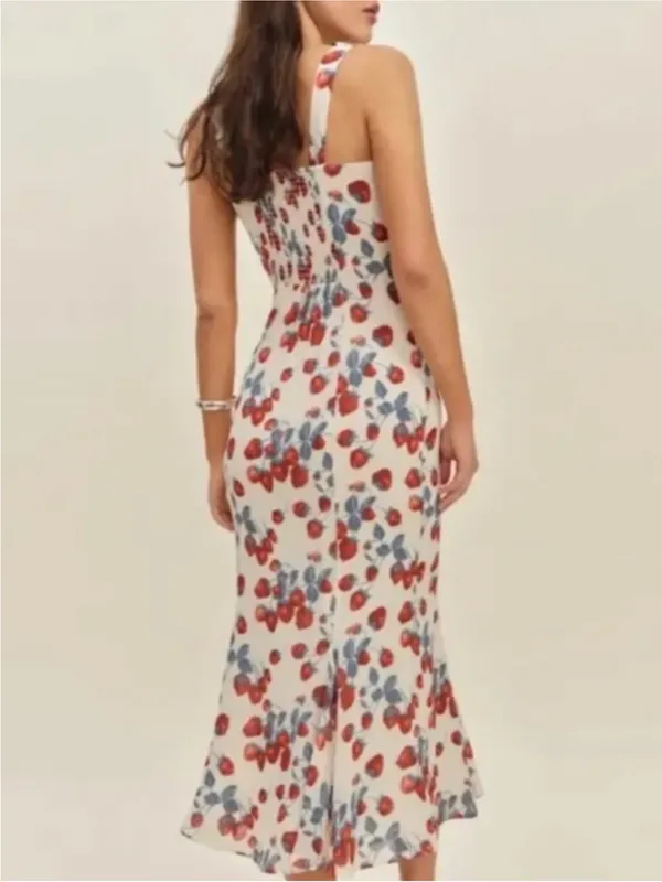 Reformation Laine Dress Strawberry Jam sz 6 NEW - Image 7