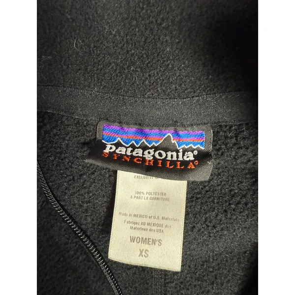 Patagonia Synchilla Fleece Pullover Jacket‎ Womens XS Black Quarter Zip - Image 2