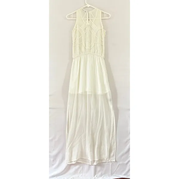 Karina Grimaldi‎ White Beaded Maxi Dress XS Neiman Marcus Art Deco Bridal Gown - Image 2