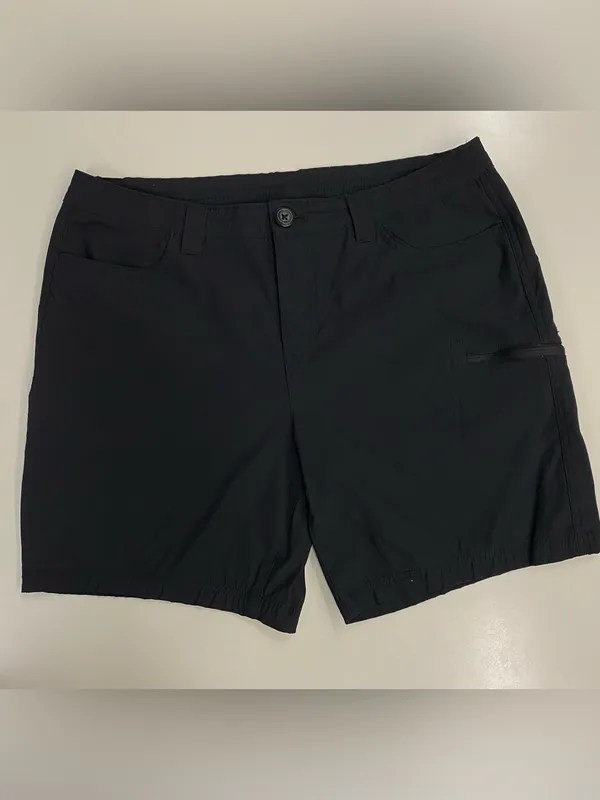 Eddie Bauer Women’s Black Hiking Trail Shorts 10 Nylon Zip Pocket Outdoor - Image 2