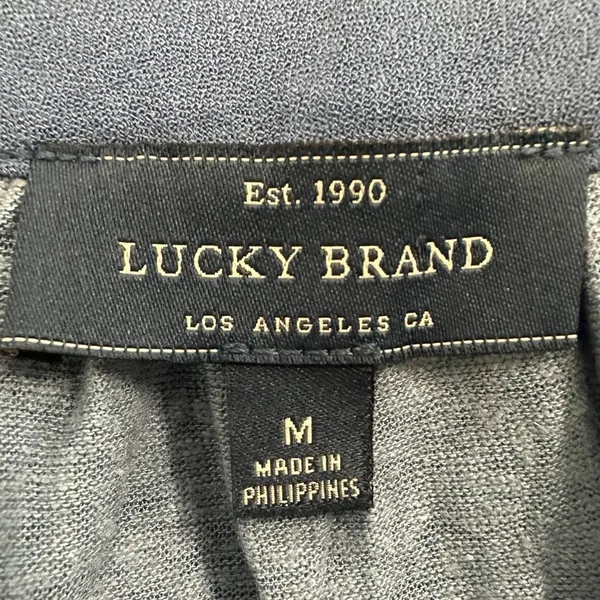 Lucky Brand | M | Linen Peasant Boho Pintuck Hidden Button Up Top Blouse Shirt - Image 6
