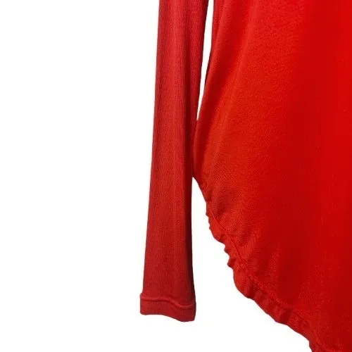 Free People Moonshine Top Glare Red Oversized‎ Slouchy Tunic Tee Boho Size XS - Image 2