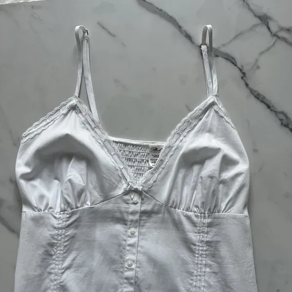 Frankies Bikinis x PINK Indiana tiered Midi Dress White XL Romantic lace prairie - Image 6