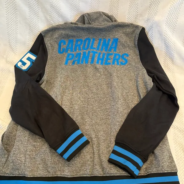 nwt new NFL carolina panthers hooded zip up sweatshirt size small S - Image 2