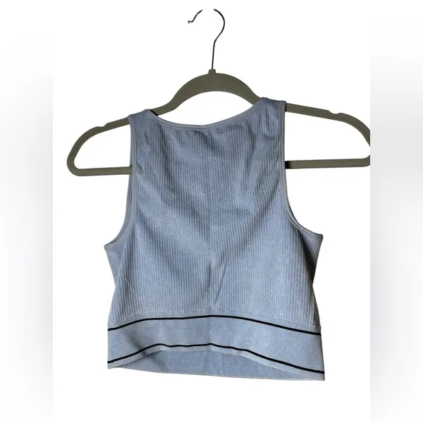Victoria's Secret PINK Ribbed Crop‎ Top Bralette built in cups Blue Size M - Image 6