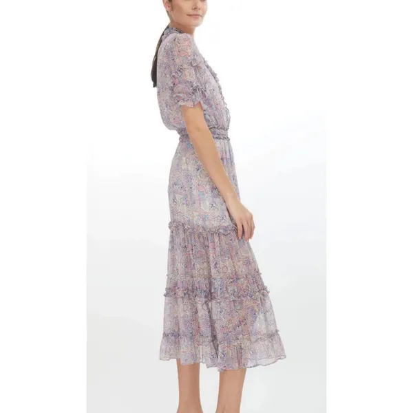 Generation Love Georgette Paisley Midi Dress in Fleur Mosaic - Image 3