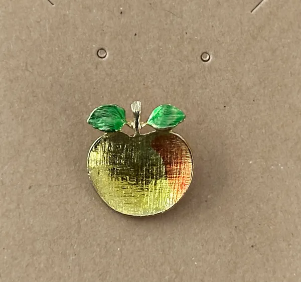 Beautiful Apple / Peach Enamel Lapel TAC Pin Brooch Cute! - Image 4