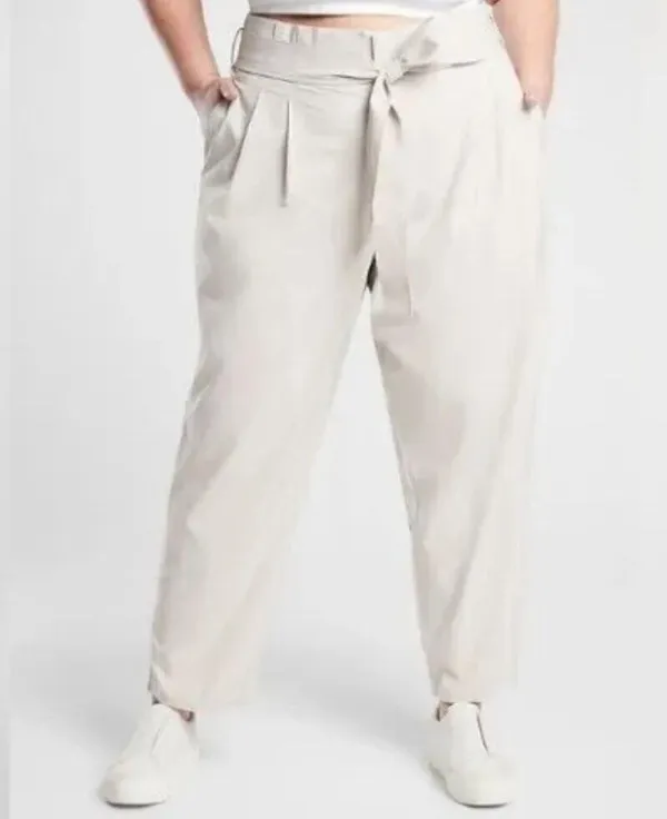 Athleta Skyline Pant II Womens 18 High Rise Paperbag Waist Straight Fit Slim - Image 2