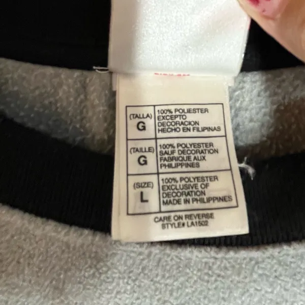 Disney Store Gray Fleece Mickey Mouse‎ to Crew Neck Long Sleeve Sweatshirt Large - Image 6