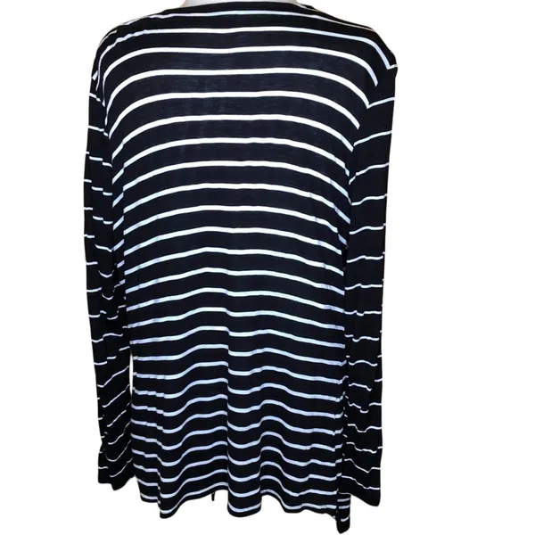 a.n.a Black & White Lightweight Striped Cardigan L - Image 2