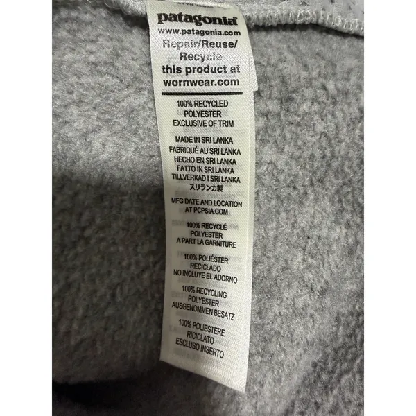 Patagonia Retro Pile Marsupial Fleece Pullover Salt Gray Women's‎ Size XS - Image 11