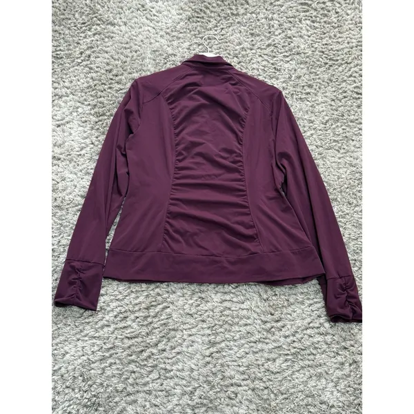 Lucy Power Women’s Track Jacket Full Zip Red Plum Ruched Yoga Athletic Size XL - Image 6
