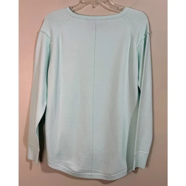 French Connection Sweater Small Mint Green‎ New High Low Crewneck Seam Front - Image 6